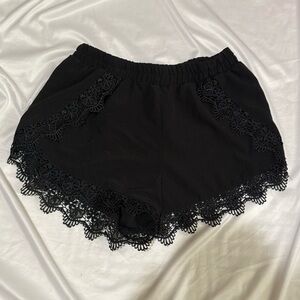 Iris Black Ruffled Shorts